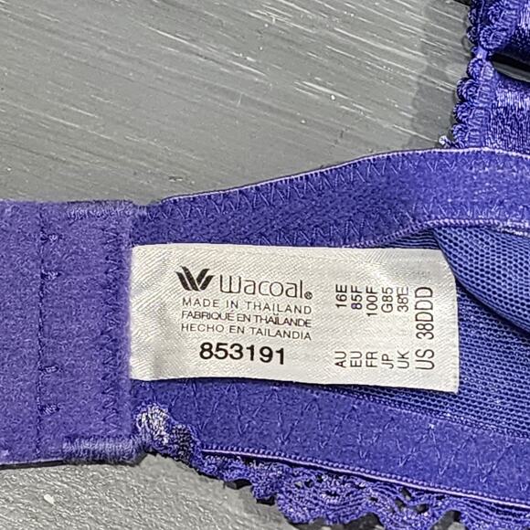 Wacoal Embrace Contour Bra‎ Lace Underwire T Shirt Bra Style 853191 38DDD Purple - Picture 4 of 8